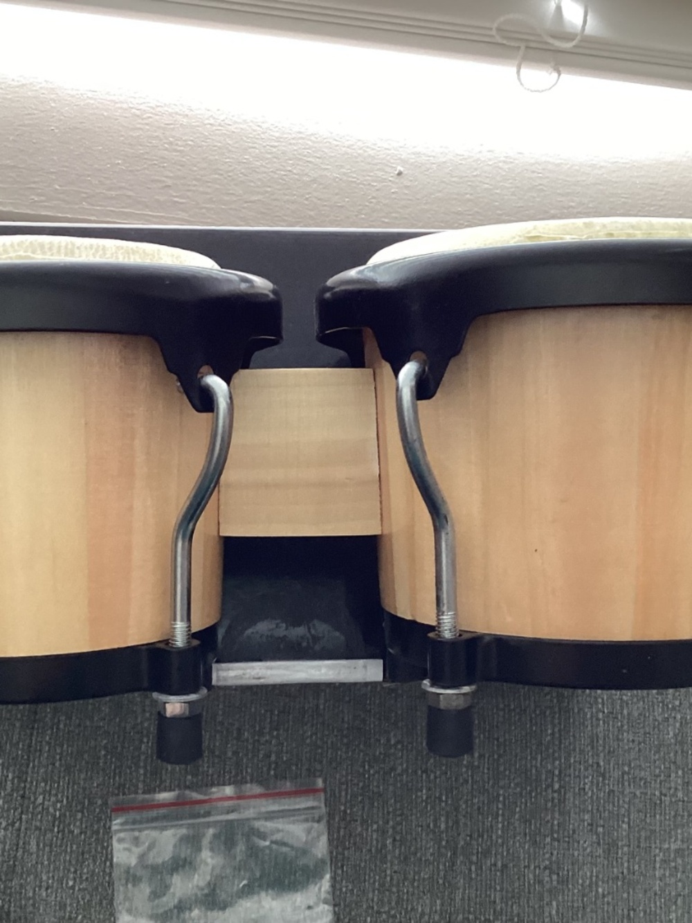 Rolling Stone Beginners Bongo Drum Set Tunable Wood 2 Diff Size Drums W/ Wrench - Picture 7 of 9